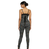 Grey Skull printed Waist Reducing Authentic Steel Boned Sexy Underbust Corset Dress