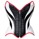 Seduce in this killer front zip corset