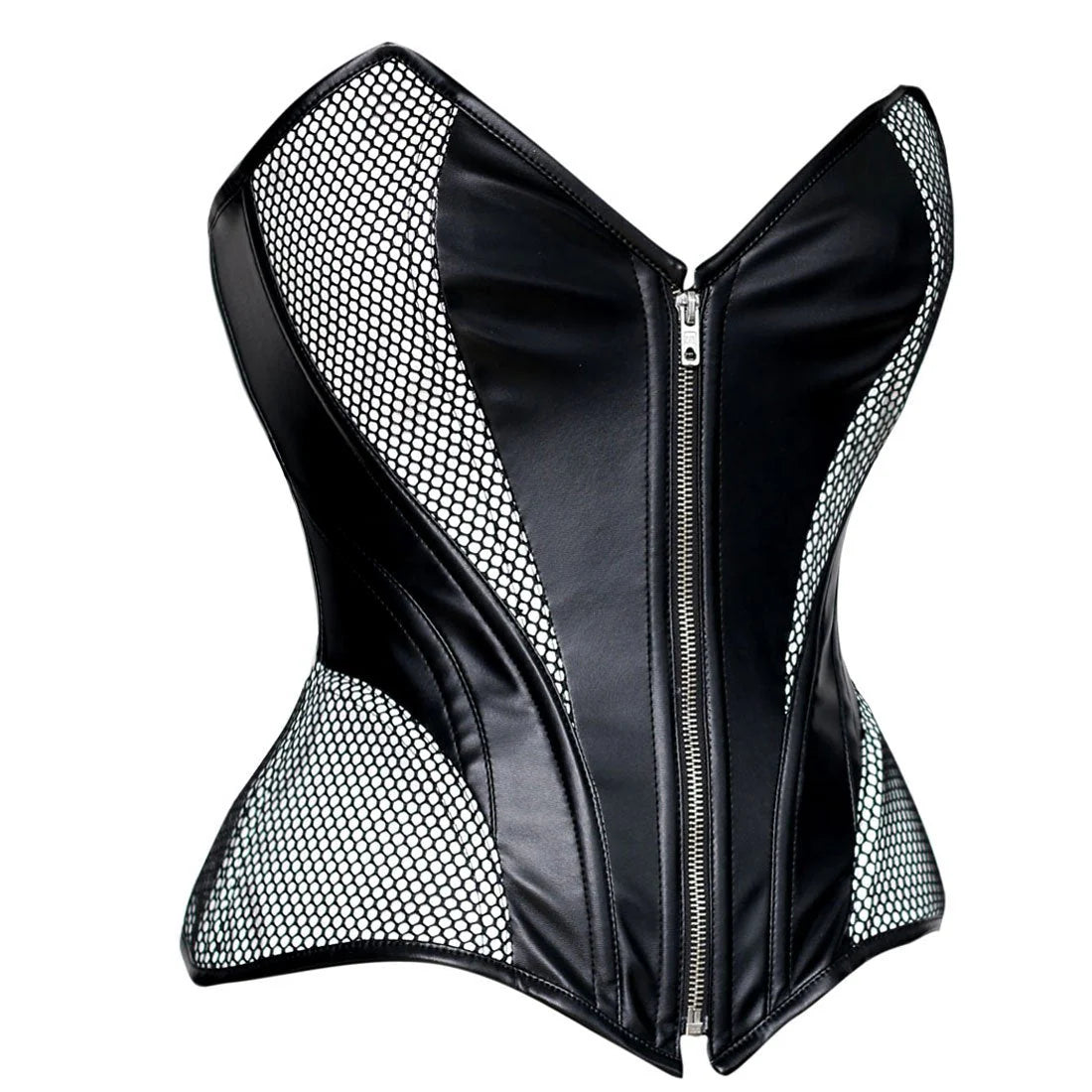 Seduce Killer Front Zip Corset Acrylic Boned Corset