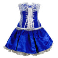 Urania Burlesque Blue Authentic Overbust Belt Laced Corset