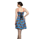 Devil printed Waist Reducing Underbust Corset Dress