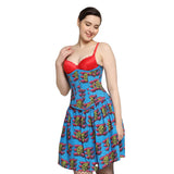 Devil printed Waist Reducing Underbust Corset Dress