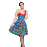 Devil printed Waist Reducing Underbust Corset Dress