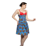 Devil printed Waist Reducing Underbust Corset Dress