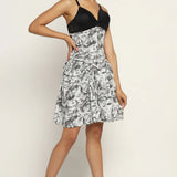 Quatrefoil printed Waist Reducing Underbust Corset Dress