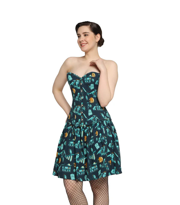 killerman printed Waist Reducing Overbust Corset Dress