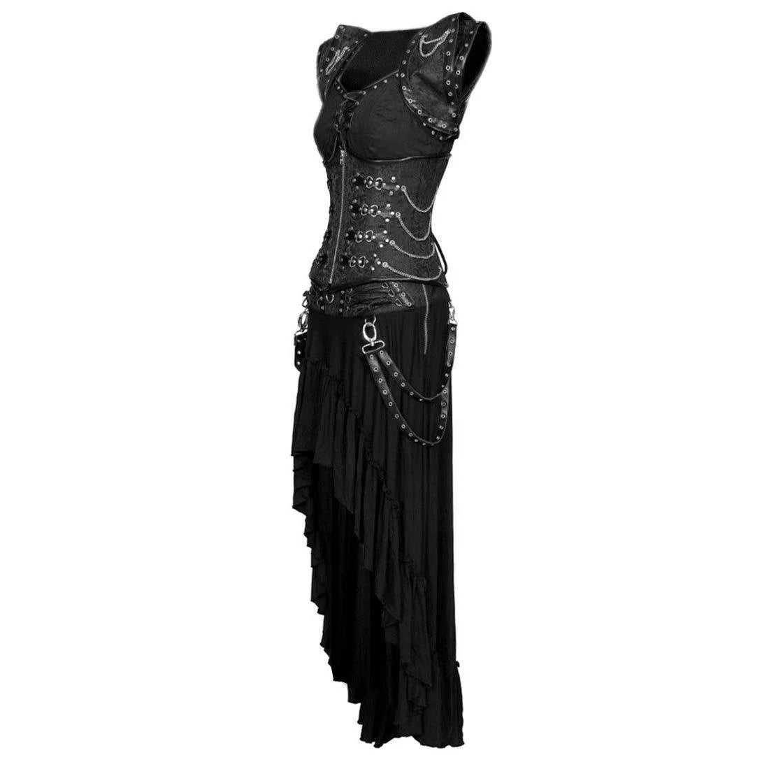 Dark Gothic Authentic Steel Boned Underbust Corset Dress