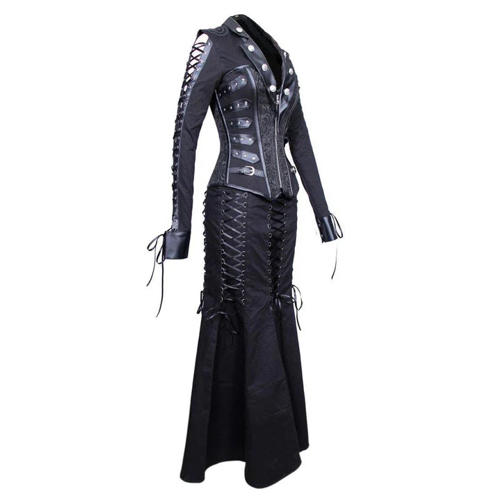 Sabella Gothic Authentic Steel Boned Overbust Corset Dress
