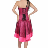 Authentic steel boned overbust corset dress with one shoulder strap