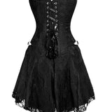 Black Satin/Net Corset Dress
