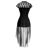 Elena Black Mesh Gothic High Low Dress