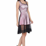 Ladies Pink and Black mesh gothic dress