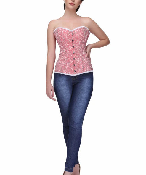 Nessa Rose Pink Sweet Heart Overbust Corset