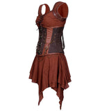 Xochit Steampunk Authentic Steel Boned Underbust Corset Dress