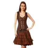 Krystiyan Steampunk Authentic Steel Boned Overbust Corset Dress