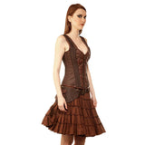 Krystiyan Steampunk Authentic Steel Boned Overbust Corset Dress