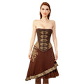 Heorhiy Steampunk Authentic Steel Boned Overbust Corset Dress