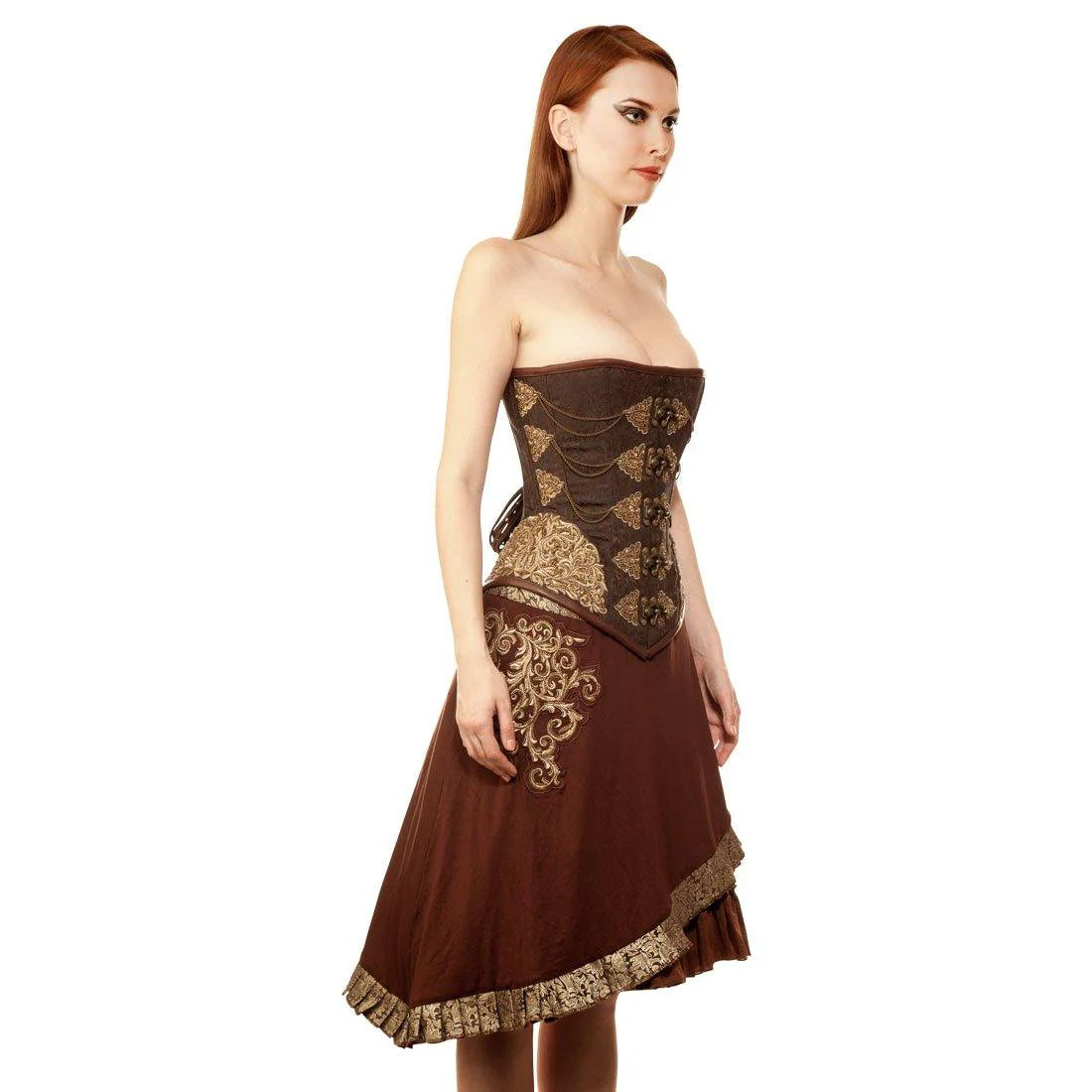 Heorhiy Steampunk Authentic Steel Boned Overbust Corset Dress