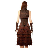 Taanach Steampunk Authentic Steel Boned Overbust Corset Dress