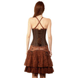Taaveti Womens Steampunk Authentic Steel Boned Overbust Corset Dress