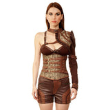 Petruso Steampunk Authentic Steel Boned Underbust Corset Dress