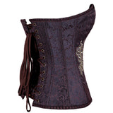 Steampunk Overbust Corset Coffee Black