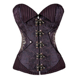 Steampunk Overbust Corset Coffee Black