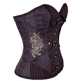 Steampunk Overbust Corset Coffee Black