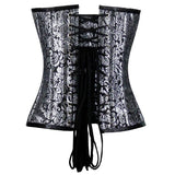 Urania Authentic Overbust Corset Black Silver