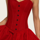 Red Velvet Corset Mini Dress Red Velvet Corset Mini Dress