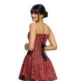 Red Tartan Temptation Corset Mini Dress