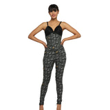 Grey Skull printed Waist Reducing Authentic Steel Boned Sexy Underbust Corset Dress
