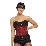 Black/Red Embroidery Overbust corset