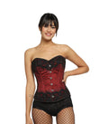 Black/Red Embroidery Overbust corset