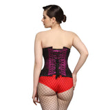 Black / Magenta Embroidery Overbust corset
