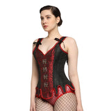 Black/Red Overbust corset