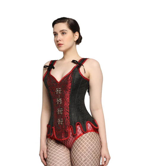 Black/Red Overbust corset