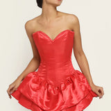 Red Heart Corset Mini Dress