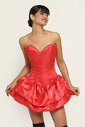 Red Heart Corset Mini Dress