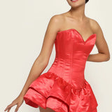Red Heart Corset Mini Dress