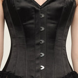 Black Satin with Net Corset Mini Dress