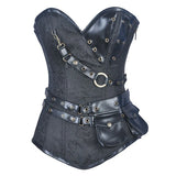 Black Brocade Overbust Corset