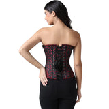 Red/Black Jaquard Overbust Corset