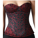Red/Black Jaquard Overbust Corset