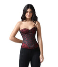 Red/Black Jaquard Overbust Corset