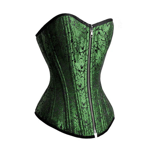 Black/ green Reversible Overbust Waist Training Corset