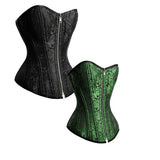 Black/ green Reversible Overbust Waist Training Corset