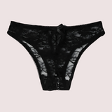 2 Pack Sexy Floral Lace Crotchless panty