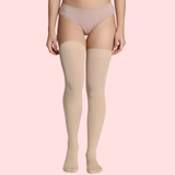 Classic Duo Thigh-High Stockings (Black + Nude) – Pack of 2