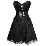 Black Satin/Net Corset Dress